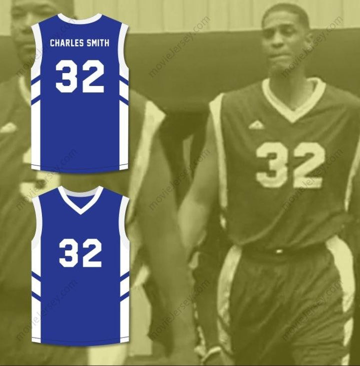CUSTOM ANY Name Number CHARLES SMITH 32 BLUE BASKETBALL JERSEY DENNIS RODMAN'S BIG BANG IN PYONGYANG Top Stitched S-6XL
