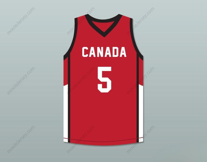 CUSTOM ANY Name Number R.J. BARRETT 5 CANADA RED BASKETBALL JERSEY Top Stitched S-6XL