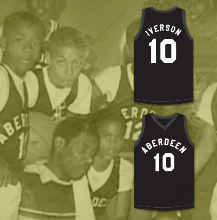 CUSTOM ANY Name Number ALLEN IVERSON 10 ABERDEEN ELEMENTARY SCHOOL BASKETBALL JERSEY Top Stitched S-6XL