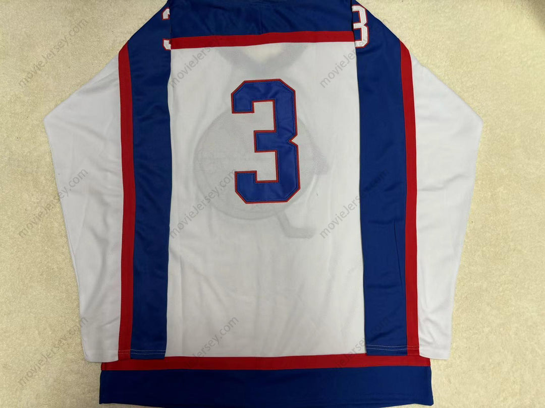 Custom Any Name Number PAUL LAUS 3 ALBANY CHOPPERS WHITE HOCKEY JERSEY Top Stitched S-6XL