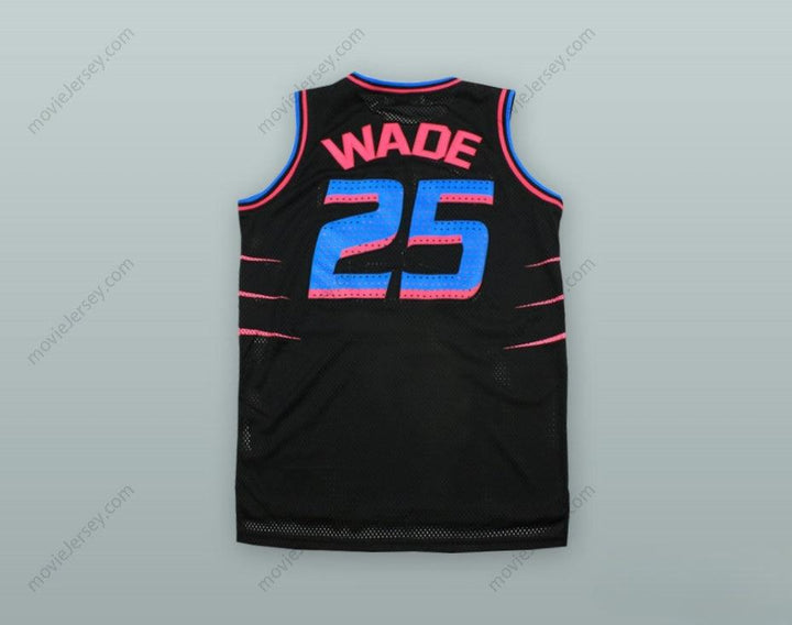 CUSTOM ANY Name Number DWYANE WADE 25 RICHARDS HIGH SCHOOL BULLDOGS BLACK ALTERNATE BASKETBALL JERSEY Top Stitched S-6XL