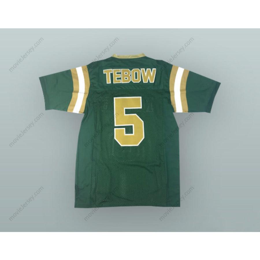 CUSTOM ANY Name Number TIM TEBOW 5 ALLEN D. NEASE HIGH SCHOOL PANTHERS GREEN FOOTBALL JERSEY Top Stitched S-6XL