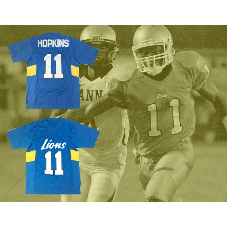 CUSTOM ANY Name Number DEANDRE HOPKINS 11 D. W. DANIEL HIGH SCHOOL LIONS BLUE FOOTBALL JERSEY Top Stitched S-6XL
