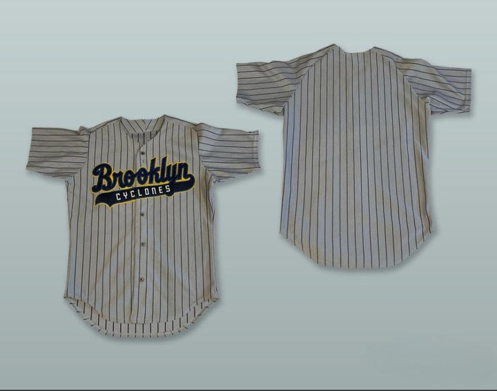 Custom Any Name Number  CYCLONES GRAY PINSTRIPED BASEBALL JERSEY Top Stitched S-6XL