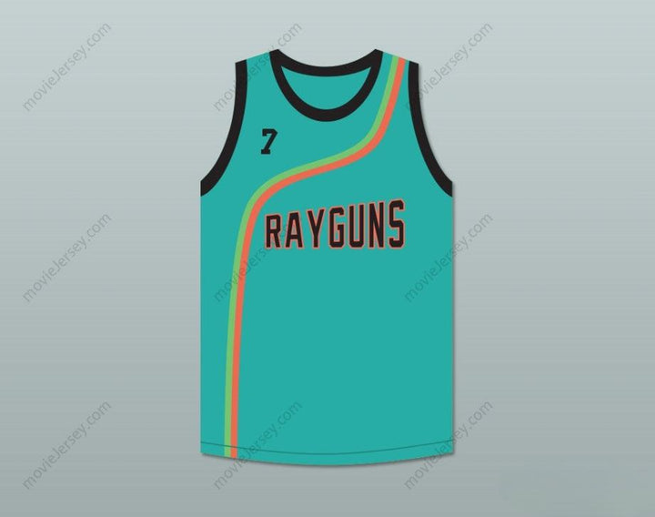 CUSTOM ANY Name Number JERMAINE O’NEAL 7 ROSWELL RAYGUNS TEAL BASKETBALL JERSEY Top Stitched S-6XL