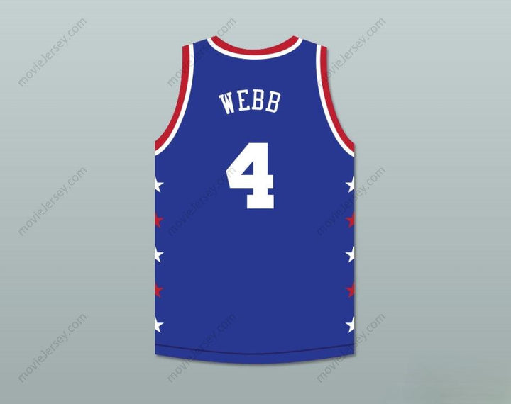 CUSTOM ANY Name Number SPUD WEBB 4 MAGIC JOHNSON ALL STAR GAME BLUE BASKETBALL JERSEY 1986 MIDSUMMER NIGHT'S MAGIC CHARITY EVENT Top Stitched S-6XL
