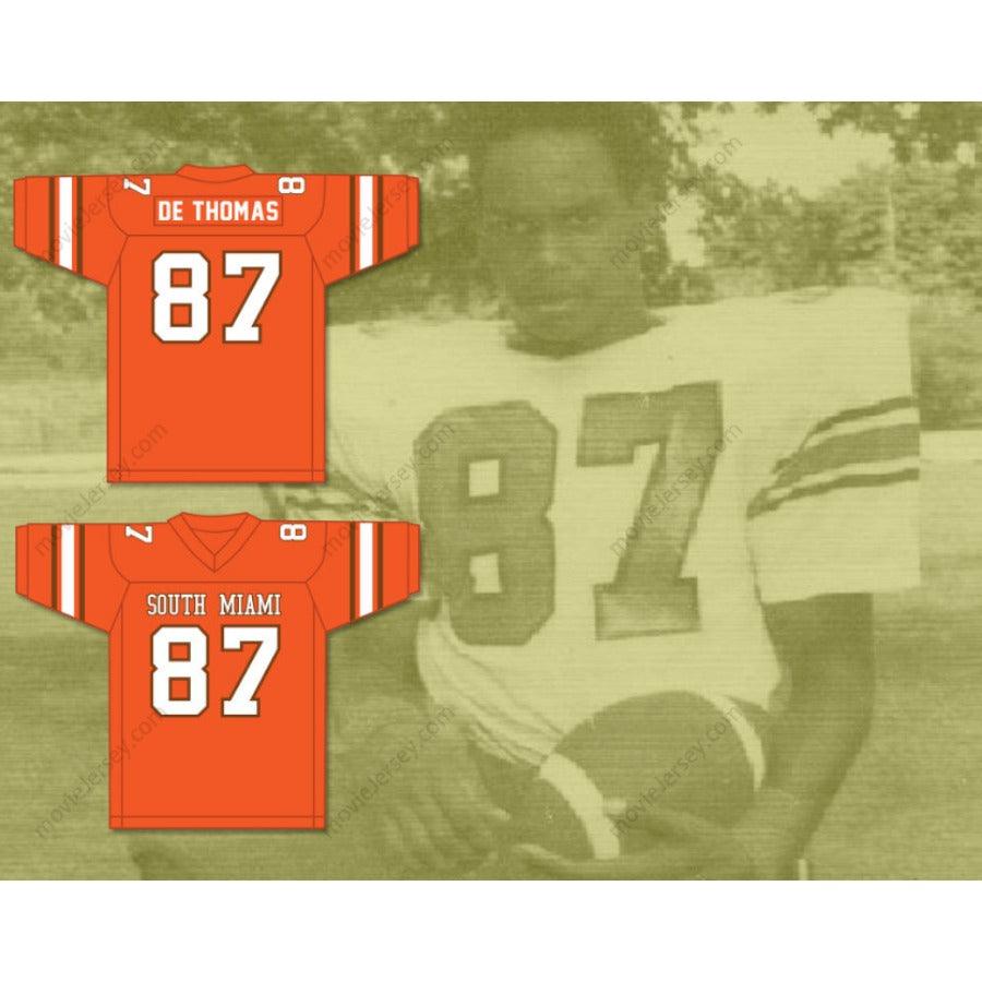 CUSTOM ANY Name Number DERRICK THOMAS 87 SOUTH MIAMI SENIOR HIGH SCHOOL COBRAS Football Jersey Top Stitched S-6XL