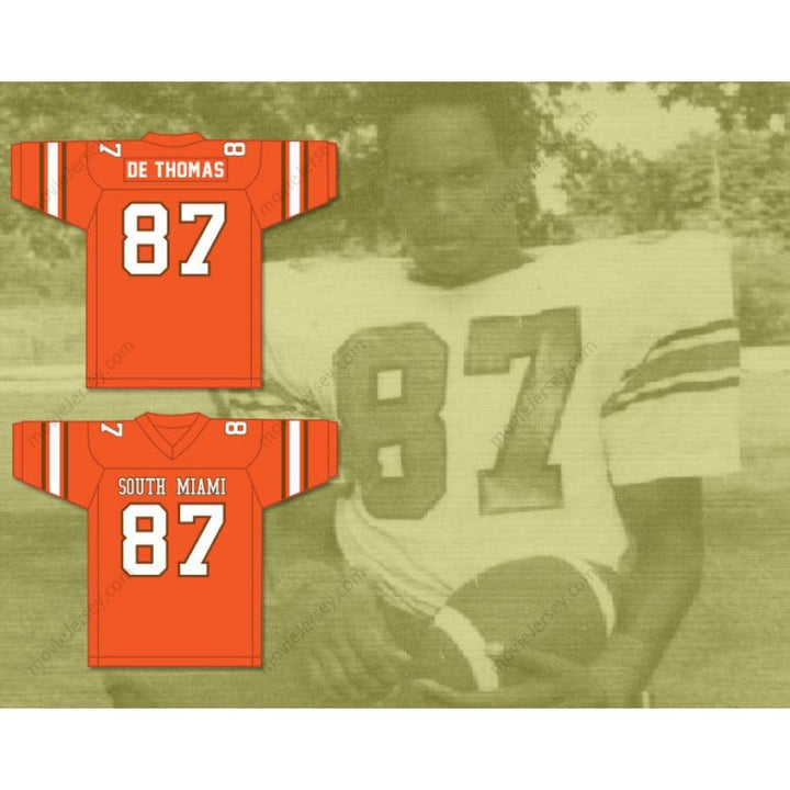 CUSTOM ANY Name Number DERRICK THOMAS 87 SOUTH MIAMI SENIOR HIGH SCHOOL COBRAS Football Jersey Top Stitched S-6XL