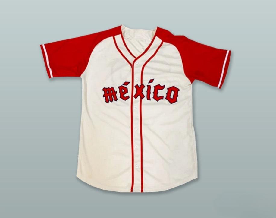 Custom Any Name Number CIUDAD DE MEXICO 23 WHITE BUTTON DOWN BASEBALL JERSEY Top Stitched S-6XL