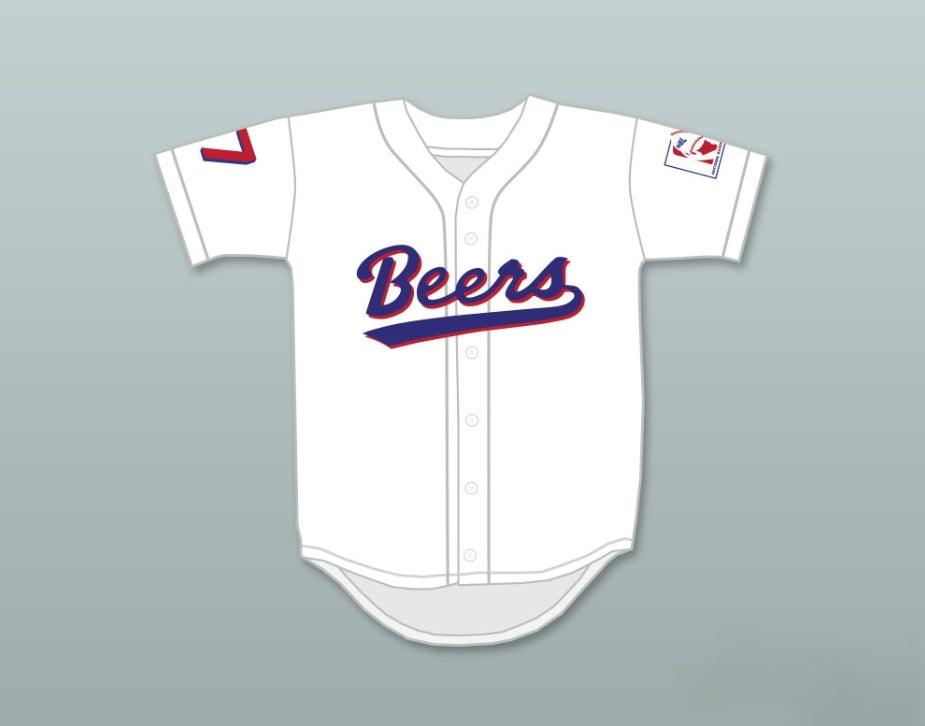 Custom Any Name Number DOUG REMER 17  BEERS LOGO BASEKETBALL WHITE BASEBALL JERSEY Top Stitched S-6XL