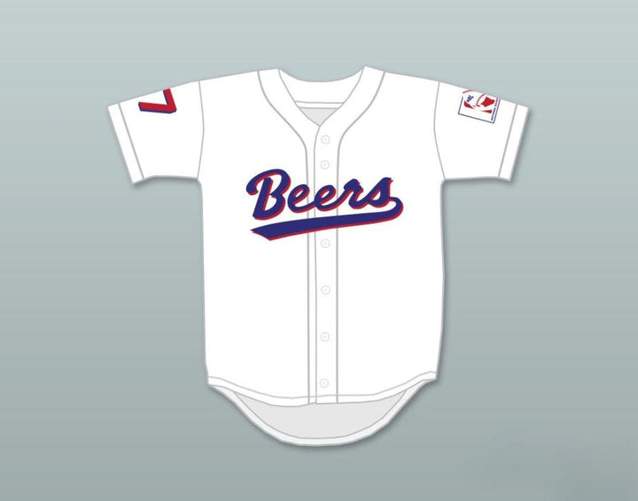 Custom Any Name Number DOUG REMER 17  BEERS LOGO BASEKETBALL WHITE BASEBALL JERSEY Top Stitched S-6XL