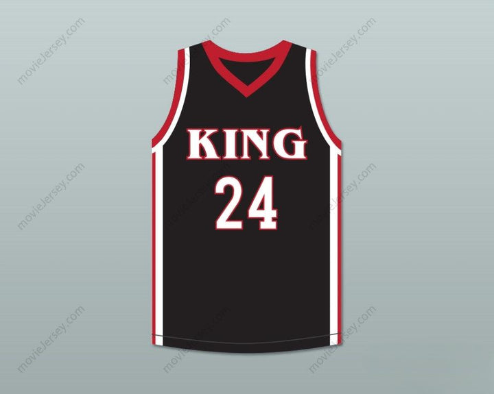 CUSTOM ANY Name Number KAWHI LEONARD 24 MARTIN LUTHER KING HIGH SCHOOL  BLACK BASKETBALL JERSEY 6 Top Stitched S-6XL
