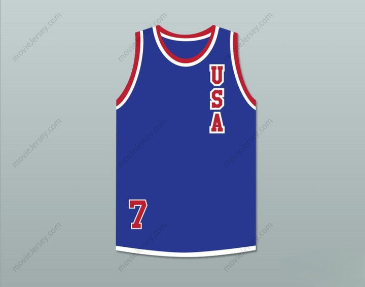 CUSTOM ANY Name Number LUSIA HARRIS 7 USA BLUE BASKETBALL JERSEY 1 Top Stitched S-6XL