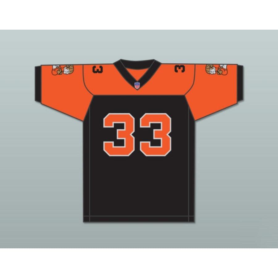 CUSTOM ANY Name BLACK/ORANGE ORC FOGTEETH 33 Football Jersey Stitched S-6XL