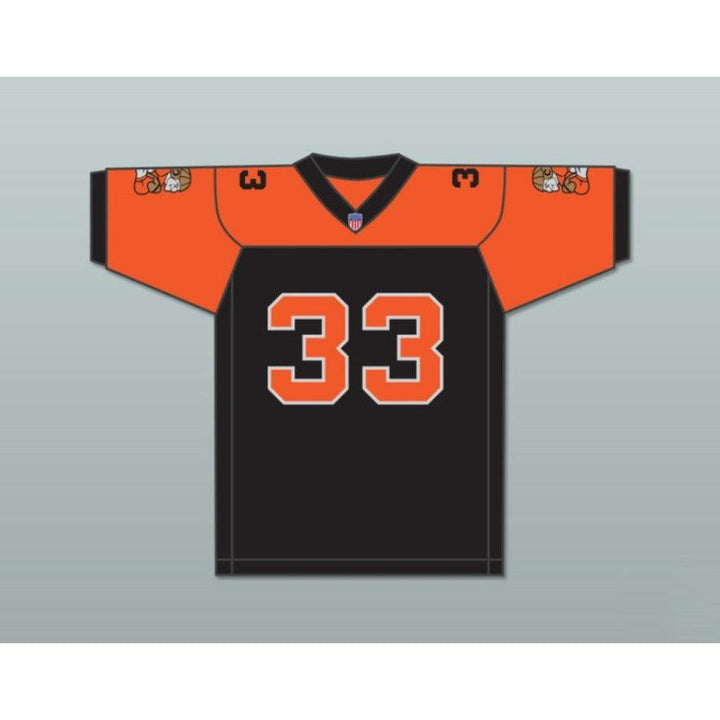 CUSTOM ANY Name BLACK/ORANGE ORC FOGTEETH 33 Football Jersey Stitched S-6XL
