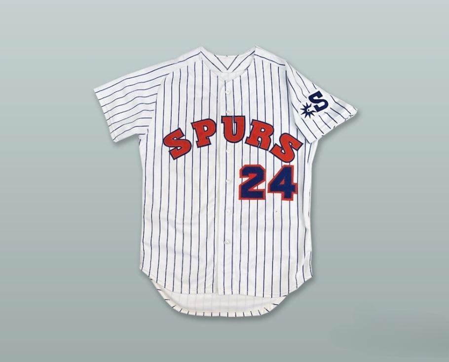 Custom Any Name Number 24 WHITE PINSTRIPED BASEBALL JERSEY Top Stitched S-6XL