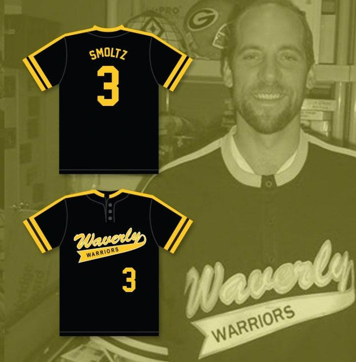 Custom Any Name Number JOHN SMOLTZ 3  SENIOR HIGH SCHOOL WARRIORS BLACK BASEBALL JERSEY 2 Top Stitched S-6XL