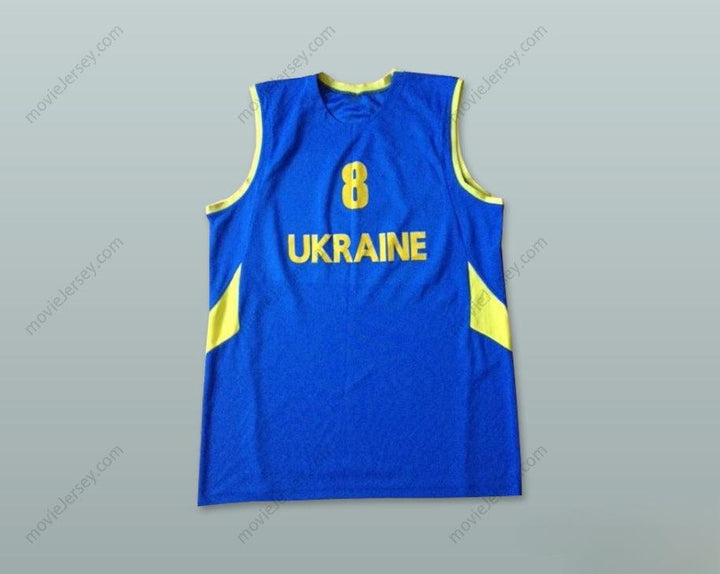 CUSTOM ANY Name Number UKRAINE 8 NATIONAL TEAM BLUE BASKETBALL JERSEY Top Stitched S-6XL