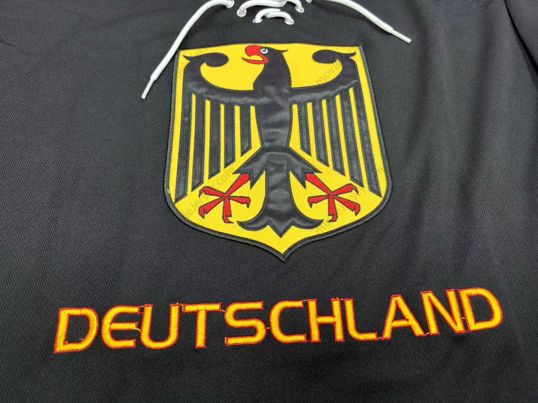 Custom Any Name Number ROBERT MULLER 80 GERMANY NATIONAL TEAM BLACK HOCKEY JERSEY Stitched Top Stitched S-6XL