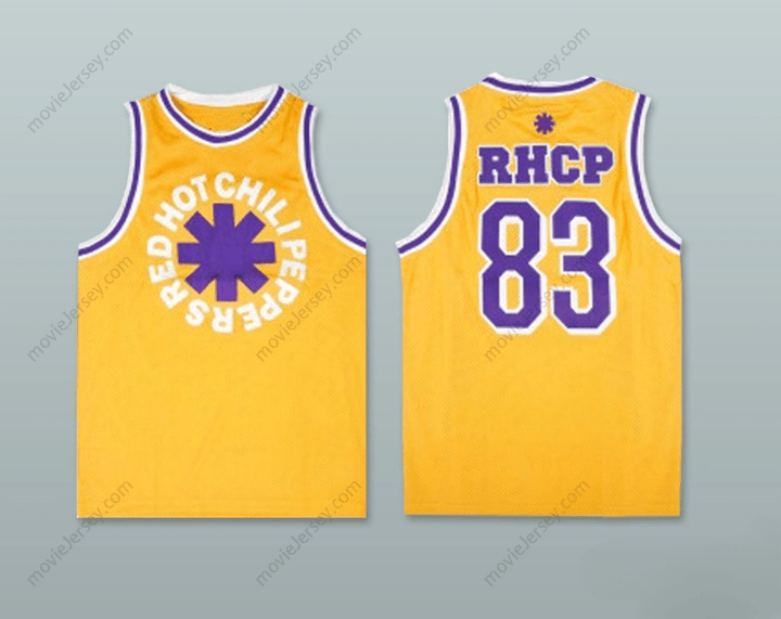 CUSTOM ANY Name Number RHCP 83 YELLOW BASKETBALL JERSEY Top Stitched S-6XL