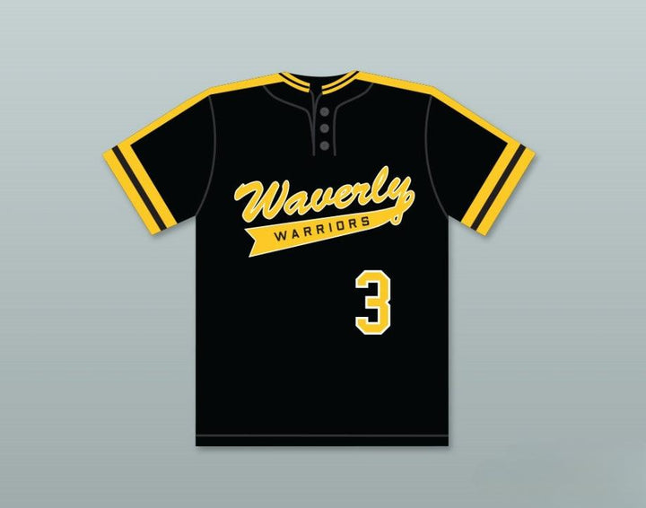 Custom Any Name Number JOHN SMOLTZ 3  SENIOR HIGH SCHOOL WARRIORS BLACK BASEBALL JERSEY 4 Top Stitched S-6XL