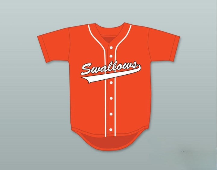 Custom Any Name Number JEFF TREMAINE 1 SWALLOWS PLAY BALL ORANGE BASEBALL JERSEY Top Stitched S-6XL