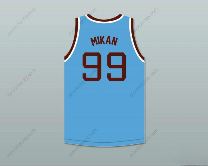 CUSTOM ANY Name Number GEORGE MIKAN 99 JOLIET CATHOLIC HIGH SCHOOL HILLTOPPERS LIGHT BLUE BASKETBALL JERSEY 1 Top Stitched S-6XL