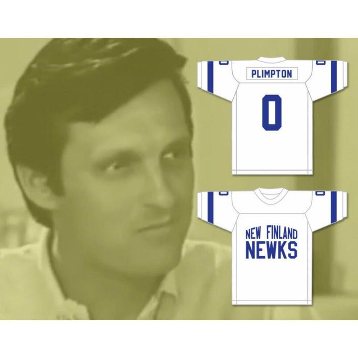 CUSTOM ANY Name Number GEORGE PLIMPTON 0 NEW FINLAND NEWKS WHITE Football Jersey Top Stitched S-6XL