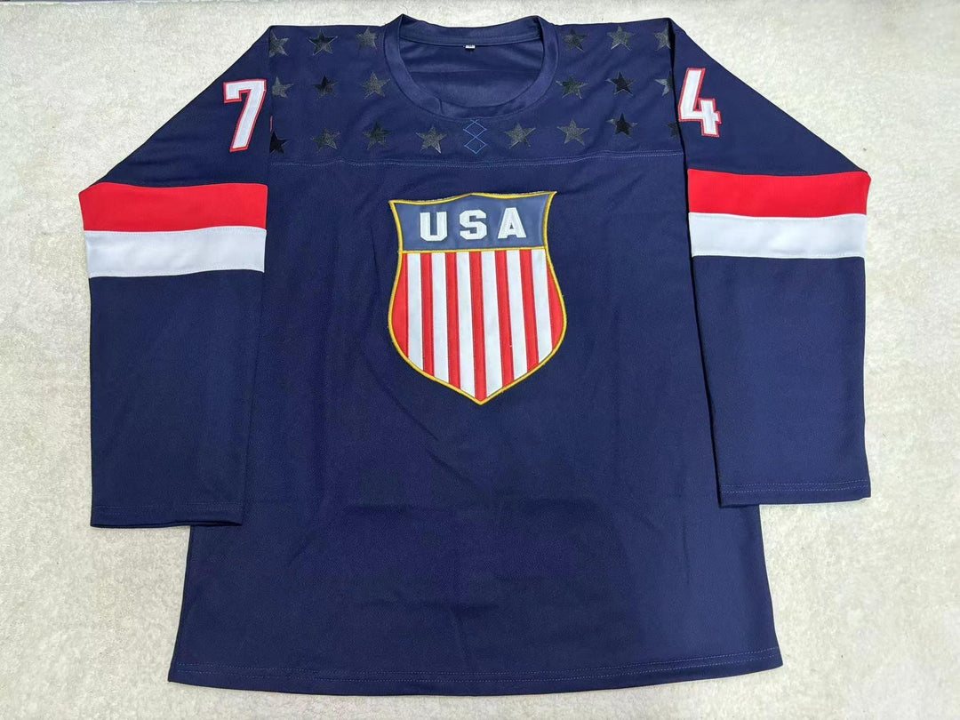 Custom Any Name Number T.J. OSHIE 74 USA NATIONAL TEAM HOCKEY JERSEY  Top Stitched S-6XL