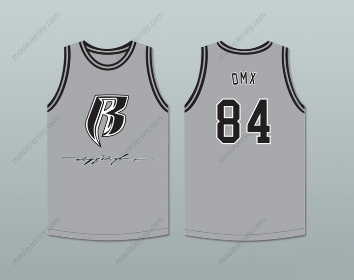 CUSTOM ANY Name Number DMX 84 ROUGH RYDERS GRAY BASKETBALL JERSEY 2 Top Stitched S-6XL