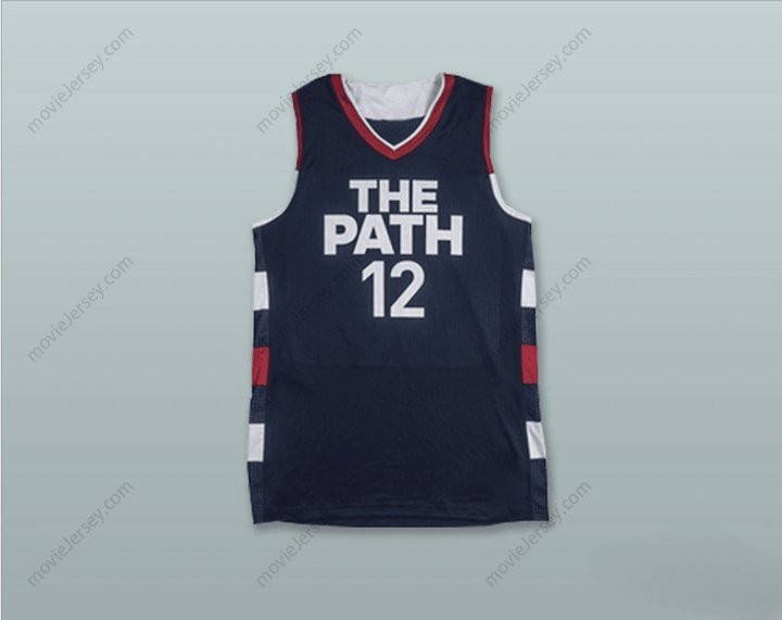 CUSTOM ANY Name Number ZION WILLIAMSON 12 THE PATH USA NAVY BLUE BASKETBALL JERSEY Top Stitched S-6XL