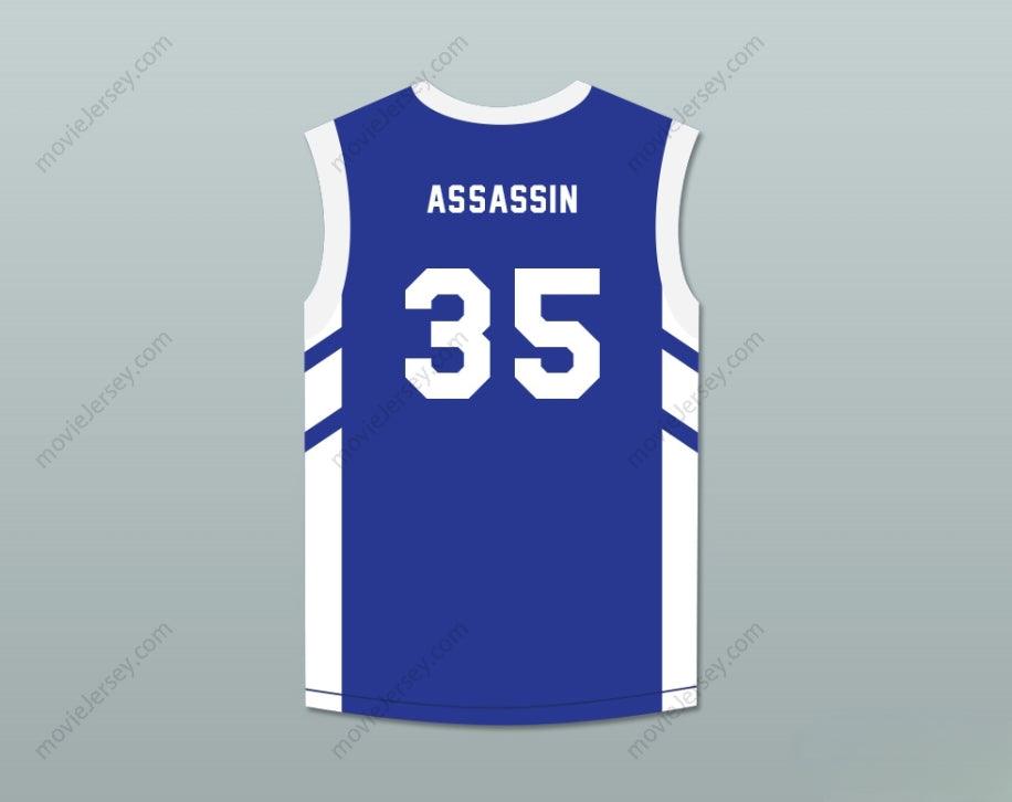 CUSTOM ANY Name Number JERRY 'ASSASSIN' DUPREE 35 BLUE BASKETBALL JERSEY DENNIS RODMAN'S BIG BANG IN PYONGYANG Top Stitched S-6XL