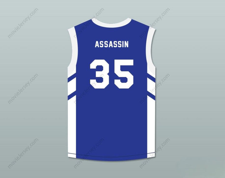 CUSTOM ANY Name Number JERRY 'ASSASSIN' DUPREE 35 BLUE BASKETBALL JERSEY DENNIS RODMAN'S BIG BANG IN PYONGYANG Top Stitched S-6XL