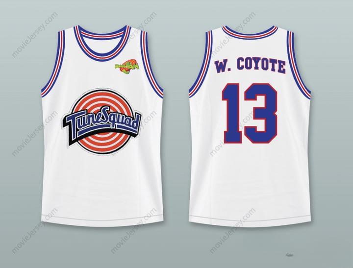 CUSTOM ANY Name Number WILE E. COYOTE 13 TUNE SQUAD BASKETBALL JERSEY WITH SPACE JAM PATCH Top Stitched S-6XL