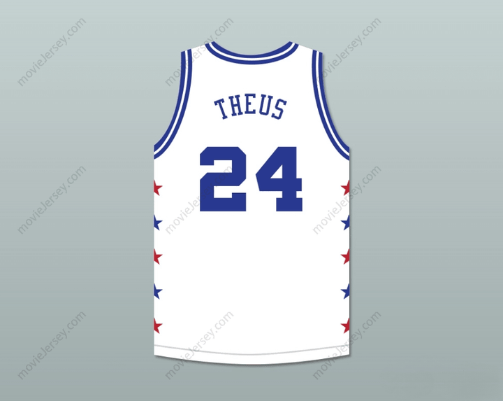 CUSTOM ANY Name Number REGGIE THEUS 24 MAGIC JOHNSON ALL STAR GAME WHITE BASKETBALL JERSEY 1988 MIDSUMMER NIGHT'S MAGIC CHARITY EVENT Top Stitched S-6XL