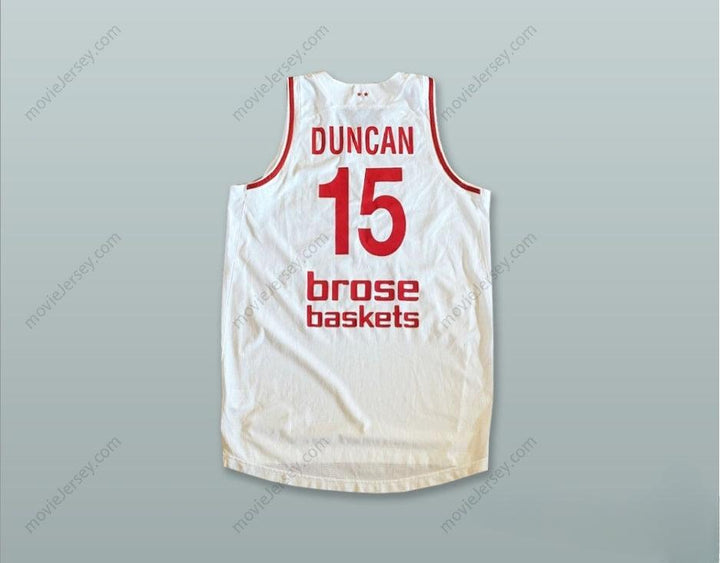 CUSTOM ANY Name Number DUNCAN 15 BROSE BAMBERG GERMANY WHITE BASKETBALL JERSEY Top Stitched S-6XL