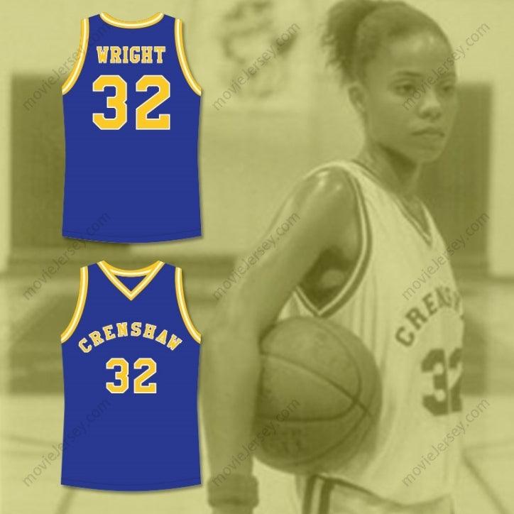 CUSTOM ANY Name Number MONICA WRIGHT 32 CRENSHAW HIGH SCHOOL BLUE BASKETBALL JERSEY LOVE AND BASKETBALL Top Stitched S-6XL