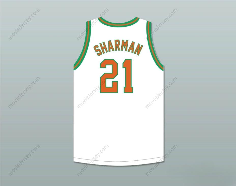 CUSTOM ANY Name Number BILL SHARMAN 21 PORTERVILLE HIGH SCHOOL PANTHERS WHITE BASKETBALL JERSEY 2 Top Stitched S-6XL