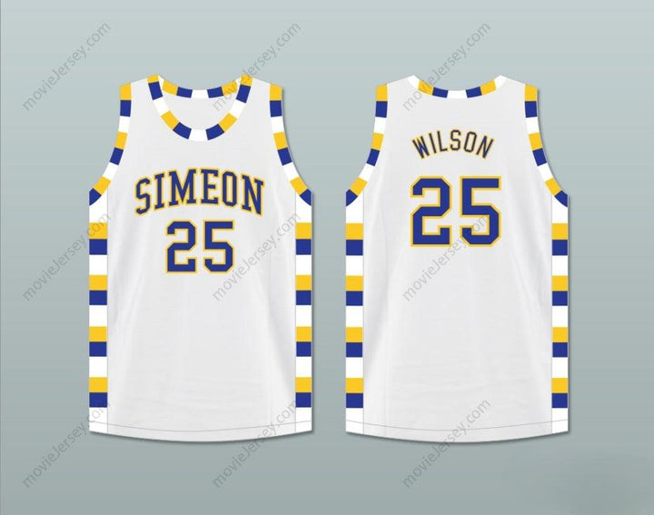 CUSTOM ANY Name Number BEN WILSON 25 SIMEON CAREER ACADEMY WOLVERINES WHITE BASKETBALL JERSEY 3 Top Stitched S-6XL