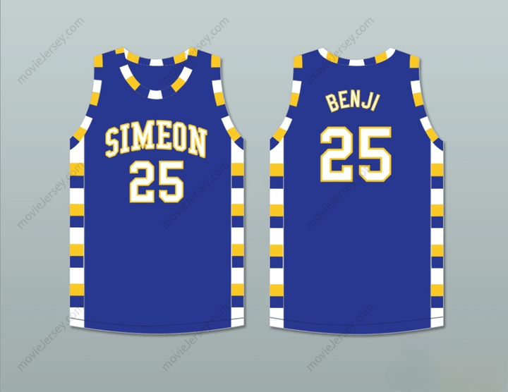 CUSTOM ANY Name Number BEN 'BENJI' WILSON 25 SIMEON CAREER ACADEMY WOLVERINES ROYAL BLUE BASKETBALL JERSEY Top Stitched S-6XL