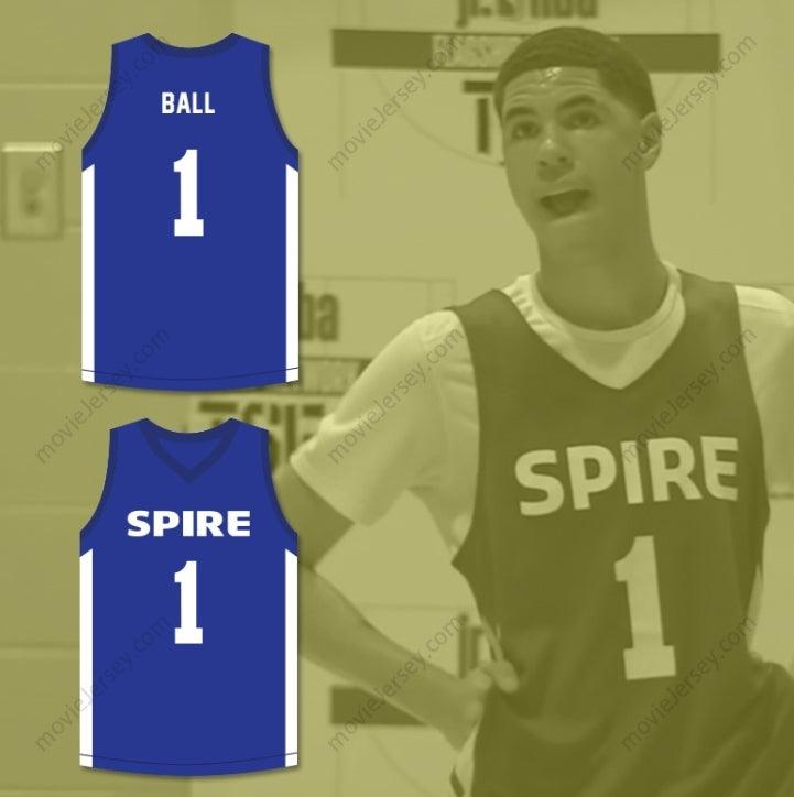 CUSTOM ANY Name Number LAMELO BALL 1 SPIRE BLUE BASKETBALL JERSEY Top Stitched S-6XL