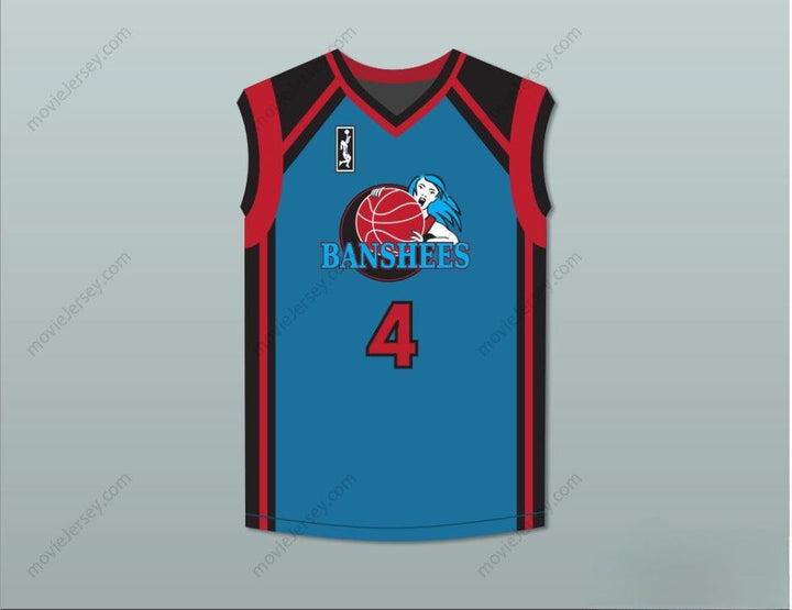 CUSTOM ANY Name Number NYMAN 4 CHARLOTTE BANSHEES AWAY BASKETBALL JERSEY WITH WUBA PATCH JUWANNA MANN Top Stitched S-6XL