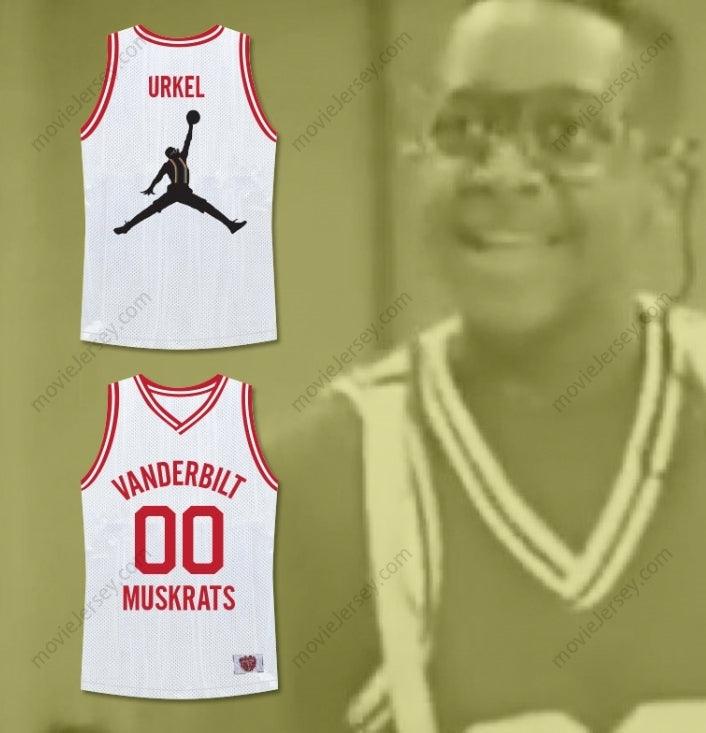 CUSTOM ANY Name Number FAMILY MATTERS STEVE URKEL 00 VANDERBILT MUSKRATS HIGH SCHOOL WHITE BASKETBALL JERSEY DELUXE EDITION Top Stitched S-6XL