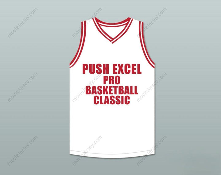 CUSTOM ANY Name Number RON HARPER 4 PUSH EXCEL PRO BASKETBALL CLASSIC WHITE BASKETBALL JERSEY 1988 CHARITY EVENT Top Stitched S-6XL