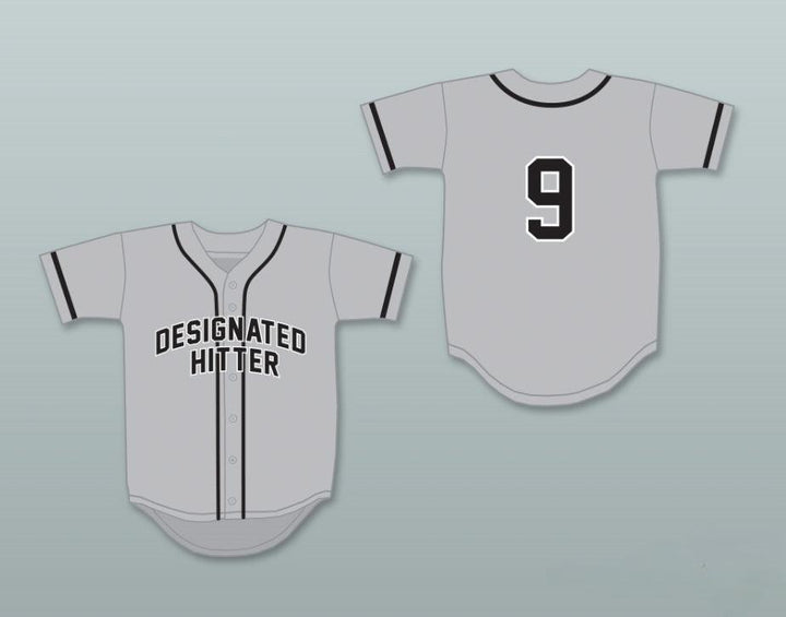 Custom Any Name Number DESIGNATED HITTER 9 GRAY BASEBALL JERSEY Top Stitched S-6XL