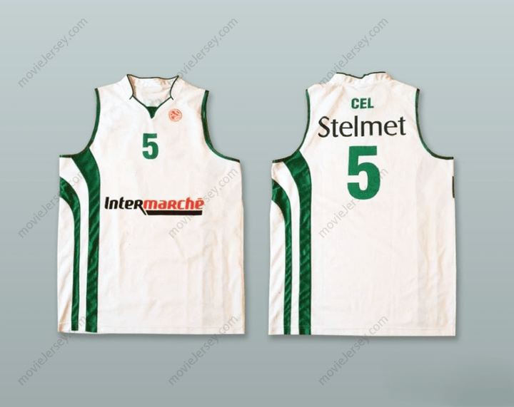 CUSTOM ANY Name Number AARON CEL 5 POLSKA POLAND WHITE BASKETBALL JERSEY Top Stitched S-6XL