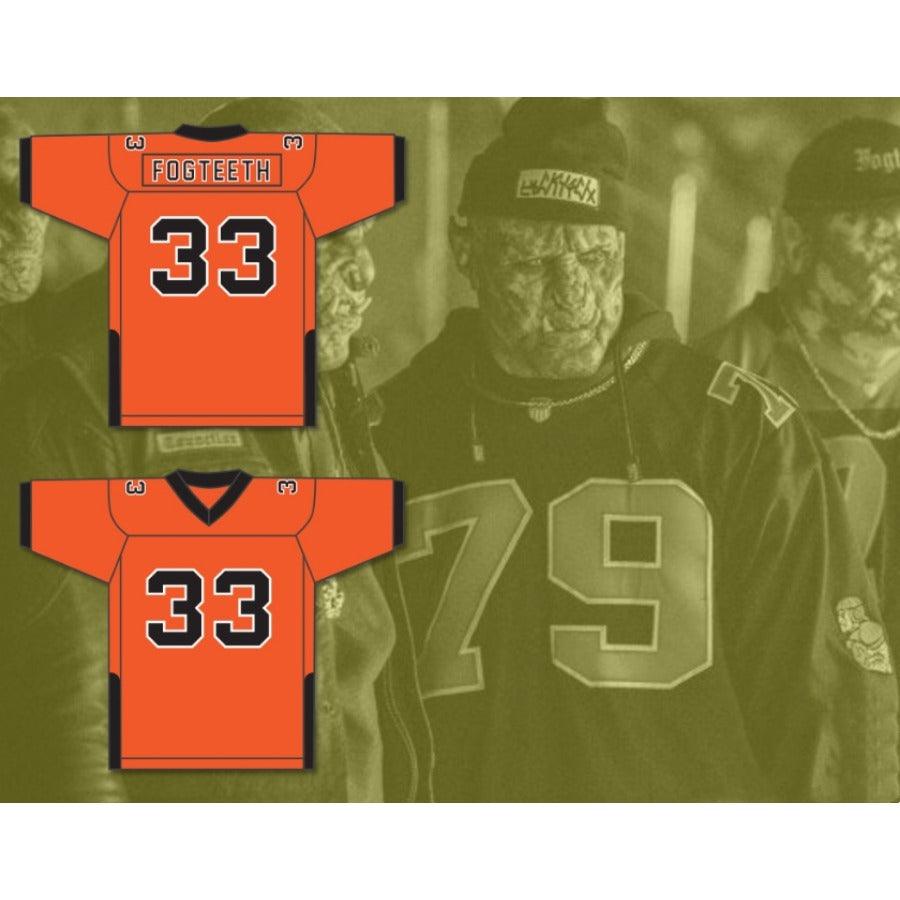 CUSTOM ANY Name BLACK/ORANGE ORC FOGTEETH 33 Football Jersey Stitched S-6XL