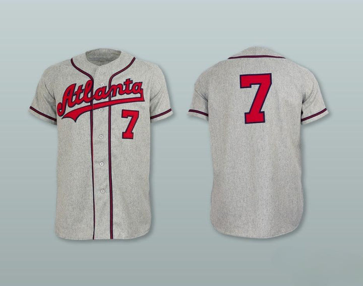 Custom Any Name Number  CRACKERS 7 GRAY BUTTON DOWN THROWBACK BASEBALL JERSEY Top Stitched S-6XL