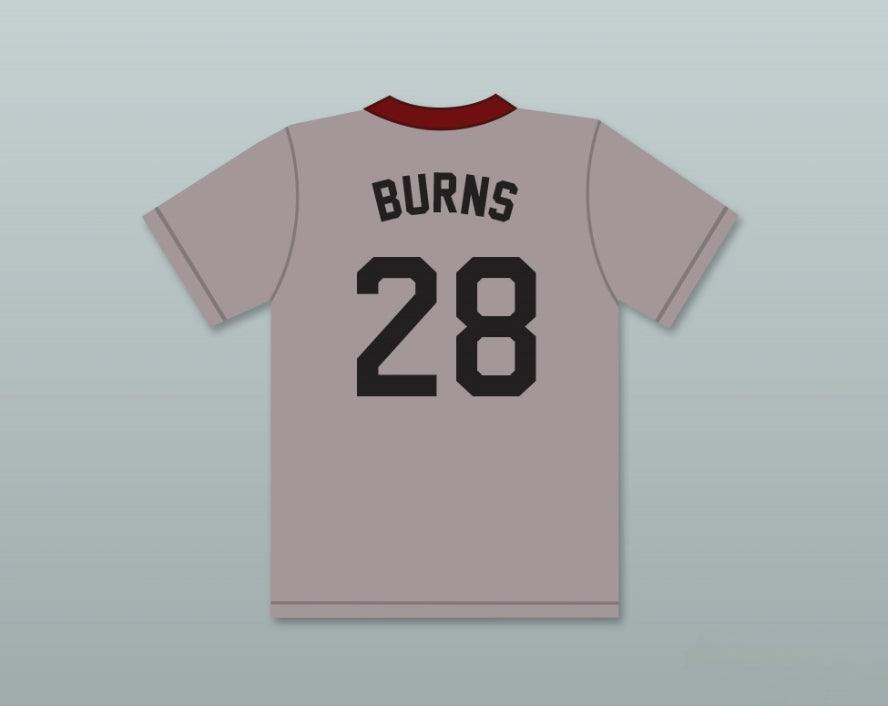 Custom Any Name Number COACH MR. BURNS 28  NUCLEAR POWER PLANT SOFTBALL TEAM  GRAY BASEBALL JERSEY Top Stitched S-6XL