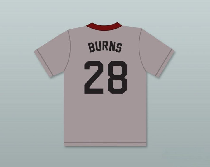 Custom Any Name Number COACH MR. BURNS 28  NUCLEAR POWER PLANT SOFTBALL TEAM  GRAY BASEBALL JERSEY Top Stitched S-6XL